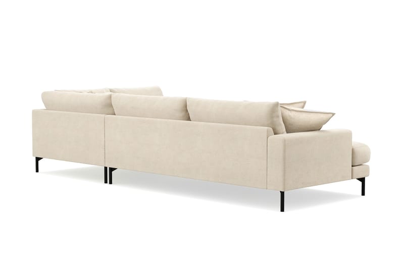 Menard Premium 5-sits Högervänd L-formad Djup Schäslongsoffa i Chenille - Beige - Möbler - Soffa - Divansoffa & schäslongsoffa