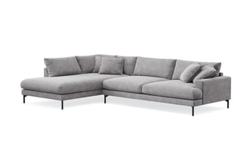 Menard Premium 5-sits Vänstervänd L-formad Djup Schäslongsoffa i Chenille - Grå - Möbler - Soffa - Divansoffa & schäslongsoffa