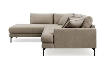 Menard Premium 5-sits Vänstervänd L-formad Djup Schäslongsoffa i Tyg - Brun - Möbler - Soffa - Divansoffa & schäslongsoffa