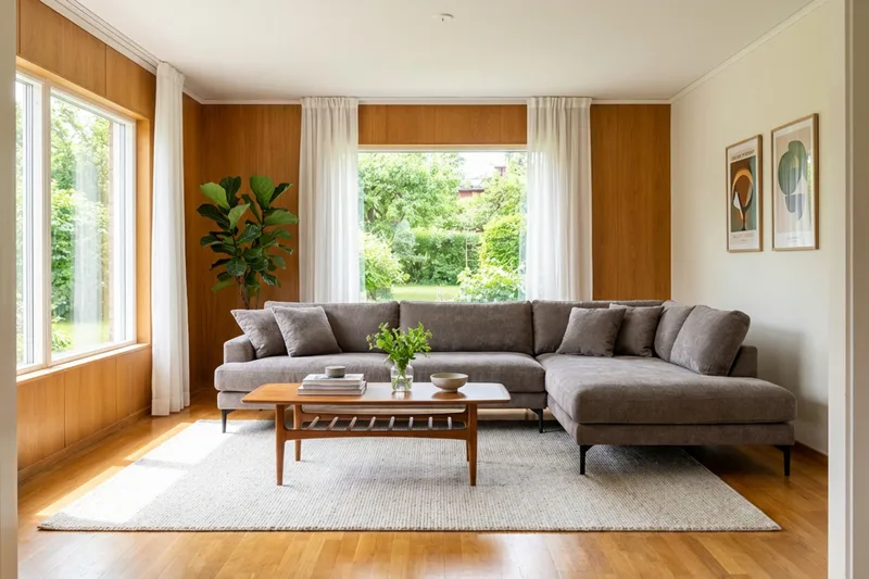 Menard Premium 5-sits Högervänd L-formad Djup Schäslongsoffa i Chenille - Grå/Brun - Möbler - Soffa - Divansoffa & schäslongsoffa