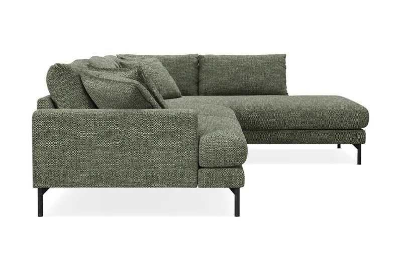 Menard Premium 5-sits Högervänd L-formad Djup Schäslongsoffa i Chenille - Grön - Möbler - Soffa - Divansoffa & schäslongsoffa