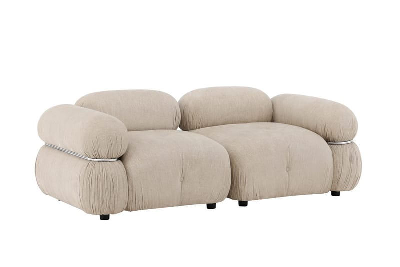 Mika 2-sits Bubblig Soffa i Tyg - Beige - Möbler - Soffa - 2 sits soffa