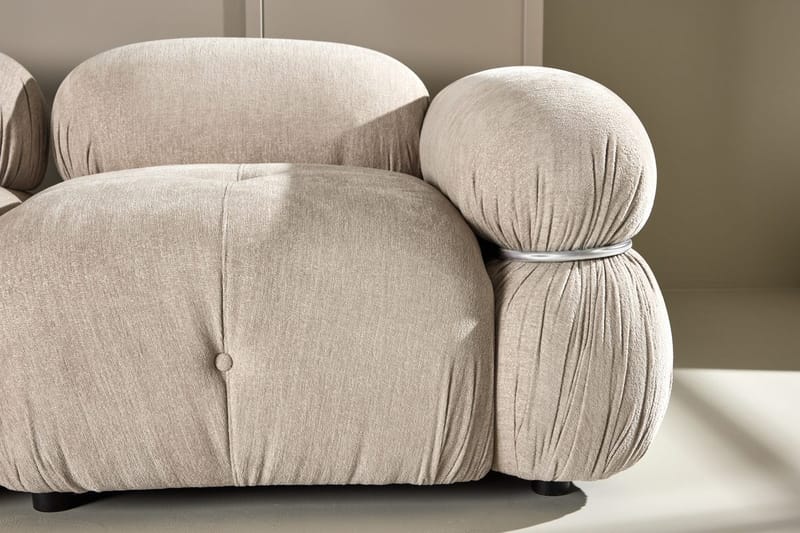 Mika 2-sits Bubblig Soffa i Tyg - Beige - Möbler - Soffa - 2 sits soffa