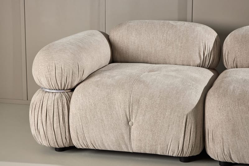 Mika 2-sits Bubblig Soffa i Tyg - Beige - Möbler - Soffa - 2 sits soffa
