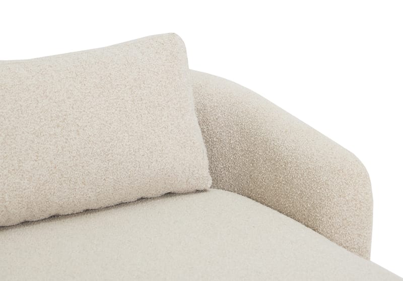 Milano 5-sits Rundad Högervänd L-soffa med Låg Rygg i Beige Boucle - Möbler - Soffa - Divansoffa & schäslongsoffa