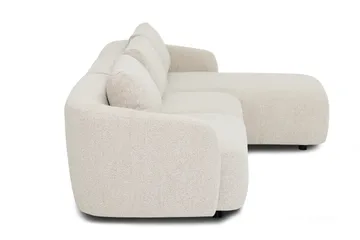 Milano 5-sits Rundad Högervänd L-soffa med Låg Rygg i Beige Boucle - Möbler - Soffa - Divansoffa & schäslongsoffa