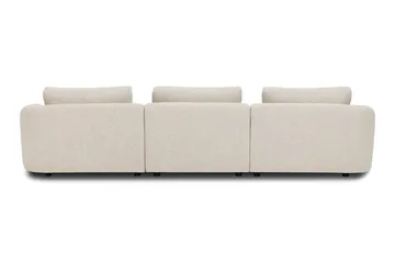Milano 5-sits Rundad Högervänd L-soffa med Låg Rygg i Beige Boucle - Möbler - Soffa - Divansoffa & schäslongsoffa