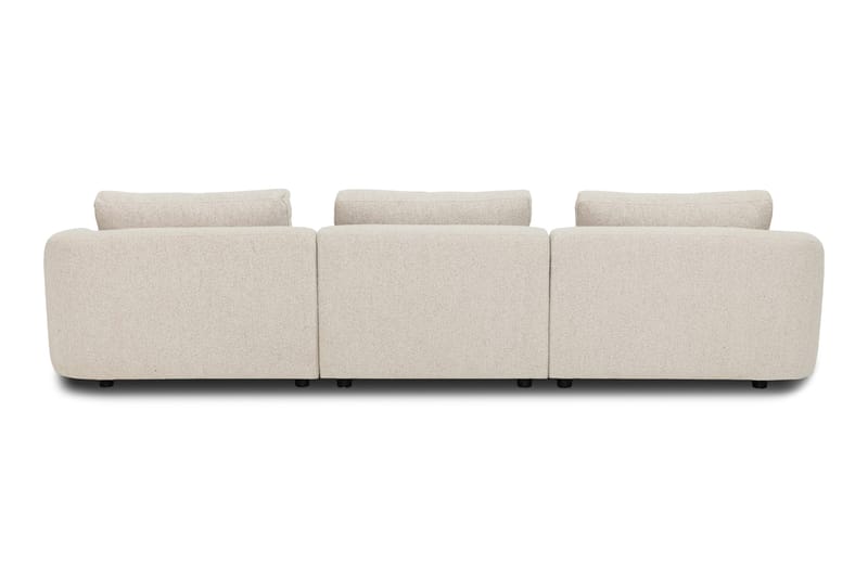 Milano 5-sits Rundad Högervänd L-soffa med Låg Rygg i Beige Boucle - Möbler - Soffa - Divansoffa & schäslongsoffa