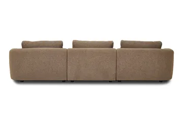 Milano 5-sits Rundad Högervänd L-soffa med Låg Rygg i Brun Boucle - Möbler - Soffa - Divansoffa & schäslongsoffa