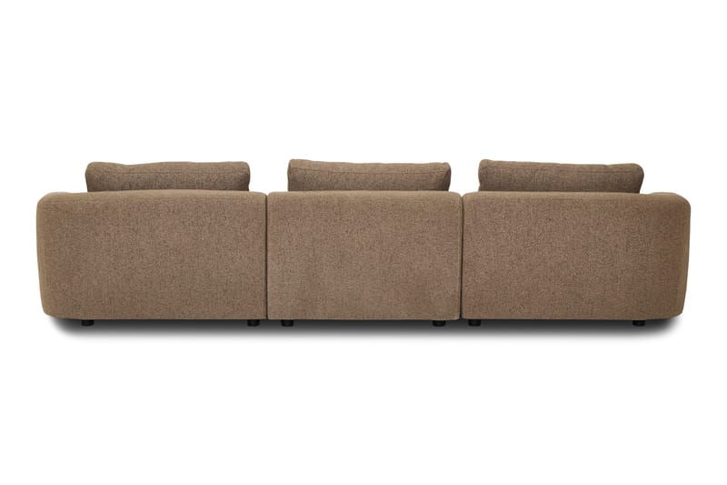 Milano 5-sits Rundad Högervänd L-soffa med Låg Rygg i Brun Boucle - Möbler - Soffa - Divansoffa & schäslongsoffa