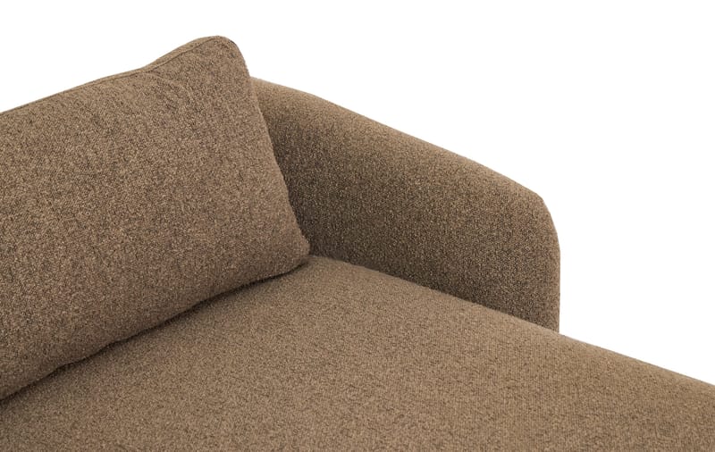 Milano 5-sits Rundad Högervänd L-soffa med Låg Rygg i Brun Boucle - Möbler - Soffa - Divansoffa & schäslongsoffa