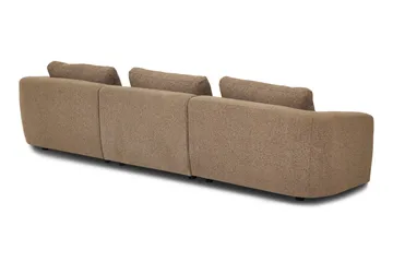 Milano 5-sits Rundad Högervänd L-soffa med Låg Rygg i Brun Boucle - Möbler - Soffa - Divansoffa & schäslongsoffa