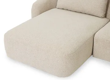 Milano 5-sits Rundad Vänstervänd L-soffa med Låg Rygg i Beige Boucle - Möbler - Soffa - Divansoffa & schäslongsoffa