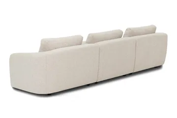 Milano 5-sits Rundad Vänstervänd L-soffa med Låg Rygg i Beige Boucle - Möbler - Soffa - Divansoffa & schäslongsoffa