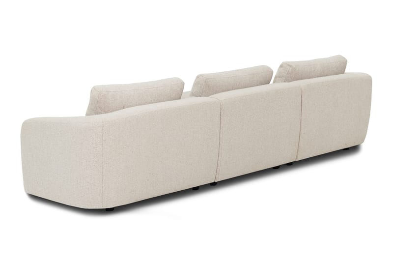Milano 5-sits Rundad Vänstervänd L-soffa med Låg Rygg i Beige Boucle - Möbler - Soffa - Divansoffa & schäslongsoffa