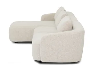Milano 5-sits Rundad Vänstervänd L-soffa med Låg Rygg i Beige Boucle - Möbler - Soffa - Divansoffa & schäslongsoffa