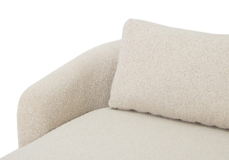 Milano 5-sits Rundad Vänstervänd L-soffa med Låg Rygg i Beige Boucle - Möbler - Soffa - Divansoffa & schäslongsoffa