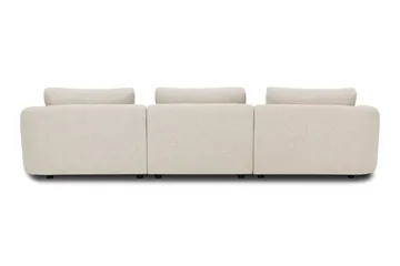 Milano 5-sits Rundad Vänstervänd L-soffa med Låg Rygg i Beige Boucle - Möbler - Soffa - Divansoffa & schäslongsoffa