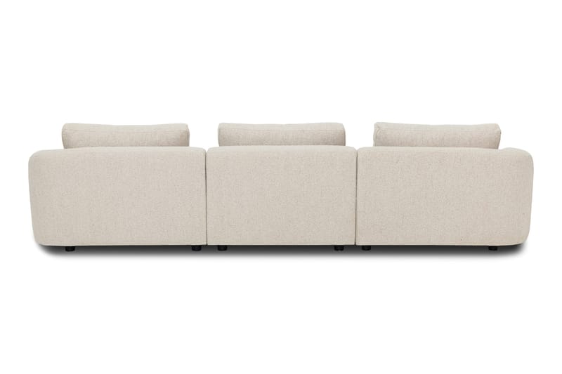 Milano 5-sits Rundad Vänstervänd L-soffa med Låg Rygg i Beige Boucle - Möbler - Soffa - Divansoffa & schäslongsoffa