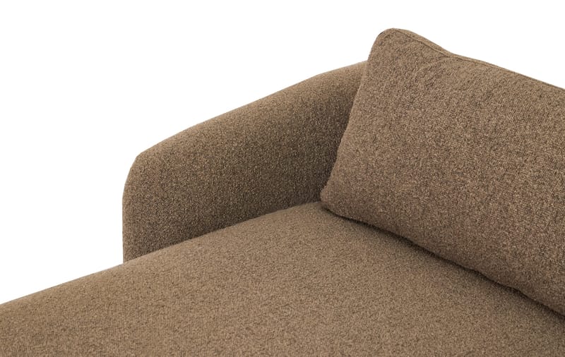 Milano 5-sits Rundad Vänstervänd L-soffa med Låg Rygg i Brun Boucle - Möbler - Soffa - Divansoffa & schäslongsoffa