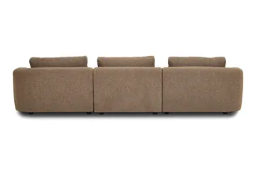 Milano 5-sits Rundad Vänstervänd L-soffa med Låg Rygg i Brun Boucle - Möbler - Soffa - Divansoffa & schäslongsoffa