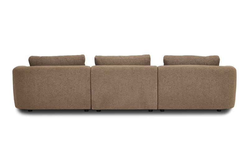 Milano 5-sits Rundad Vänstervänd L-soffa med Låg Rygg i Brun Boucle - Möbler - Soffa - Divansoffa & schäslongsoffa