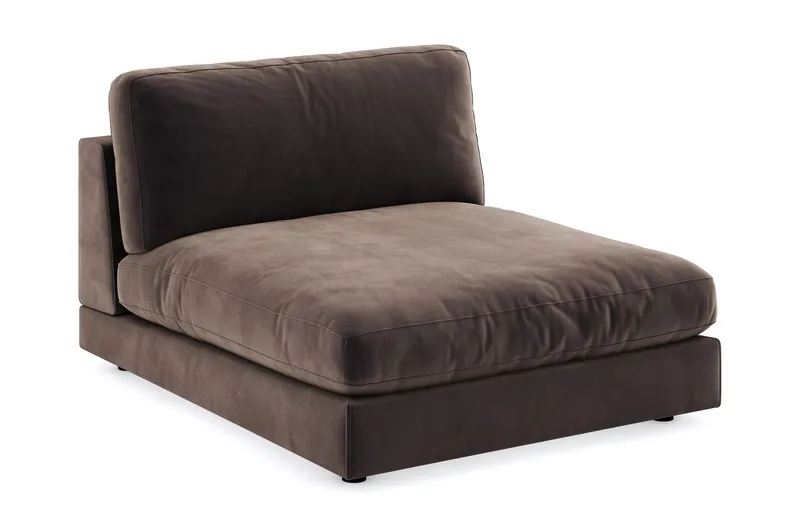 Arken 1-sits Divanmodul i Sammet, Brun