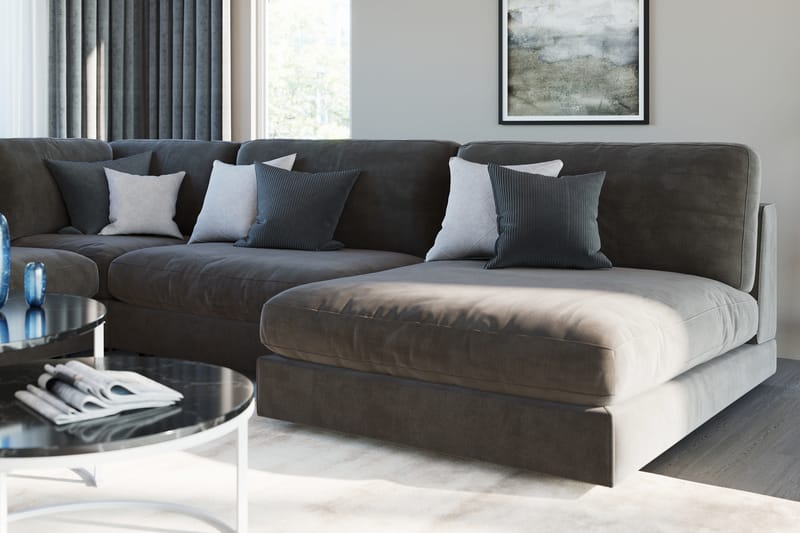 Arken 2-sits Divanmodul i Sammet - Mörkgrå - Möbler - Soffa - Modulsoffa - Övriga moduler till modulsoffa