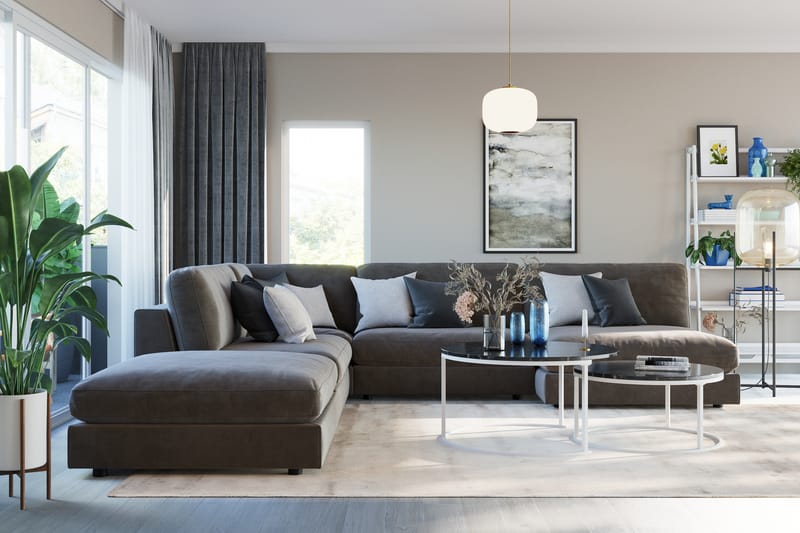 Arken 2-sits Divanmodul i Sammet - Mörkgrå - Möbler - Soffa - Modulsoffa - Övriga moduler till modulsoffa