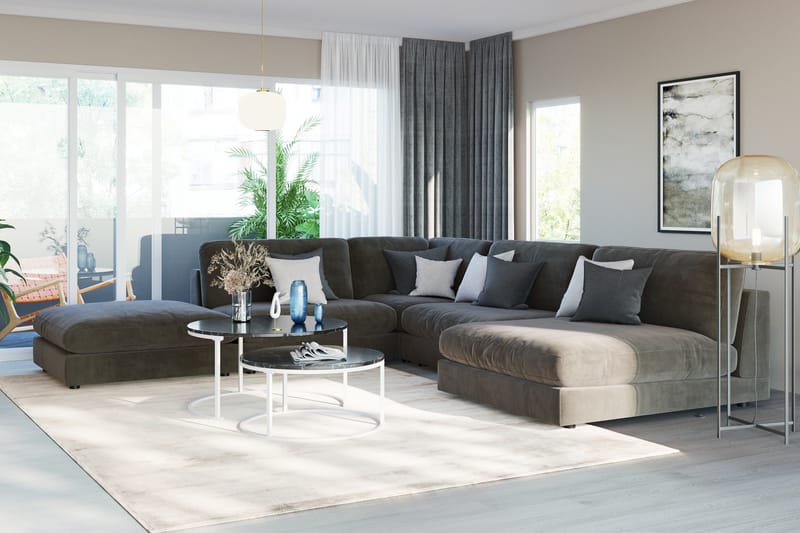 Arken 2-sits Divanmodul i Sammet - Mörkgrå - Möbler - Soffa - Modulsoffa - Övriga moduler till modulsoffa