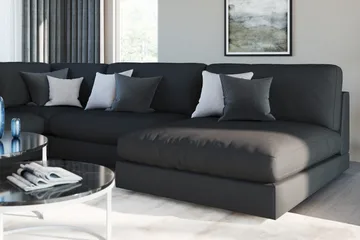 Arken 2-sits Divanmodul i Tyg - Svart - Möbler - Soffa - Modulsoffa - Övriga moduler till modulsoffa