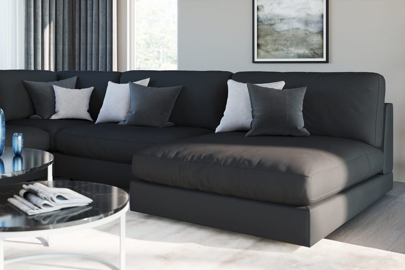 Arken 2-sits Divanmodul i Tyg - Svart - Möbler - Soffa - Modulsoffa - Övriga moduler till modulsoffa