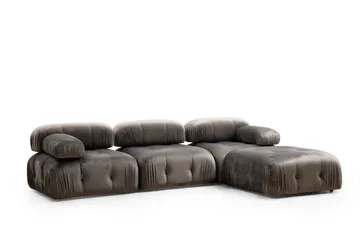 Belgin Vänstermodul / Fåtölj 95 cm med fasta armstöd och repdetaljer - Grå - Möbler - Soffa - Modulsoffa - Övriga moduler till modulsoffa