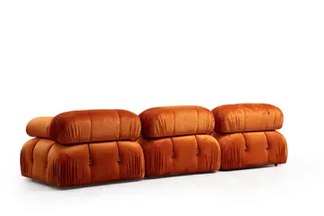 Belgin Vänstermodul / Fåtölj 95 cm med fasta armstöd och repdetaljer - Orange - Möbler - Soffa - Modulsoffa - Övriga moduler till modulsoffa