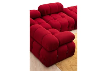 Belgin Vänstermodul / Fåtölj 95 cm med fasta armstöd och repdetaljer - Röd - Möbler - Soffa - Modulsoffa - Övriga moduler till modulsoffa