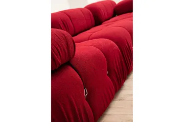 Belgin Vänstermodul / Fåtölj 95 cm med fasta armstöd och repdetaljer - Röd - Möbler - Soffa - Modulsoffa - Övriga moduler till modulsoffa