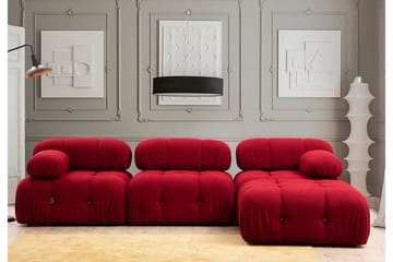 Belgin Vänstermodul / Fåtölj 95 cm med fasta armstöd och repdetaljer - Röd - Möbler - Soffa - Modulsoffa - Övriga moduler till modulsoffa