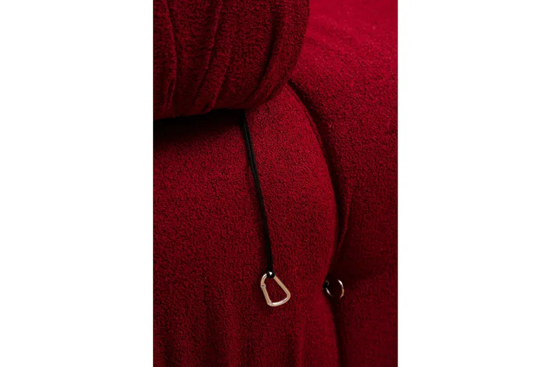 Belgin Vänstermodul / Fåtölj 95 cm med fasta armstöd och repdetaljer - Röd - Möbler - Soffa - Modulsoffa - Övriga moduler till modulsoffa