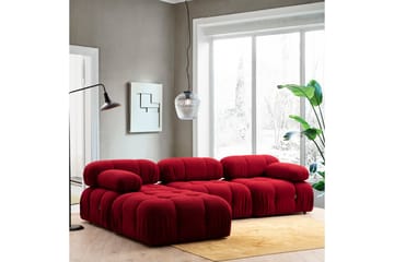 Belgin Vänstermodul / Fåtölj 95 cm med fasta armstöd och repdetaljer - Röd - Möbler - Soffa - Modulsoffa - Övriga moduler till modulsoffa