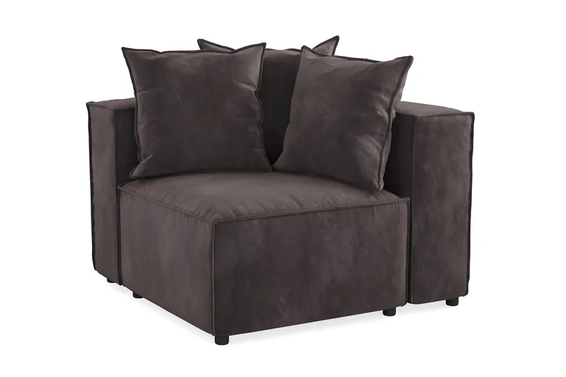 Cubo 1-sits Högermodul i Sammet 108 cm bred - Mörkgrå - Möbler - Soffa - Modulsoffa - Övriga moduler till modulsoffa