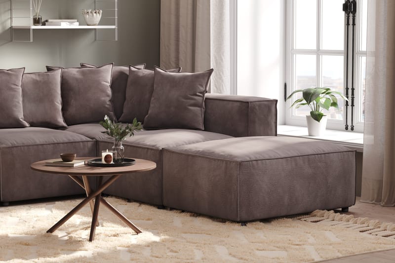 Cubo 1-sits Vänstermodul i Sammet 108 cm bred - Mörkgrå - Möbler - Soffa - Modulsoffa - Övriga moduler till modulsoffa