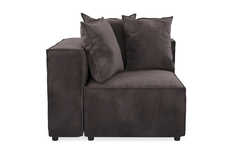 Cubo 1-sits Vänstermodul i Sammet 108 cm bred - Mörkgrå - Möbler - Soffa - Modulsoffa - Övriga moduler till modulsoffa