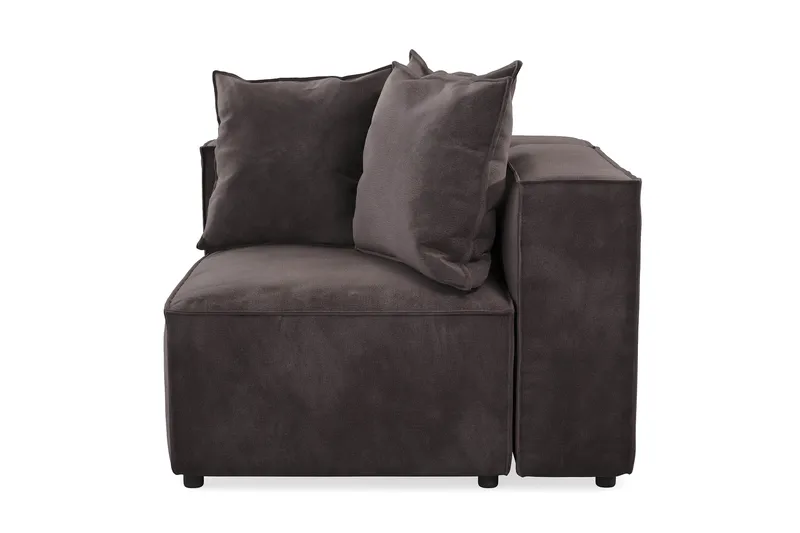 Cubo 1-sits Vänstermodul i Sammet 108 cm bred - Mörkgrå - Möbler - Soffa - Modulsoffa - Övriga moduler till modulsoffa