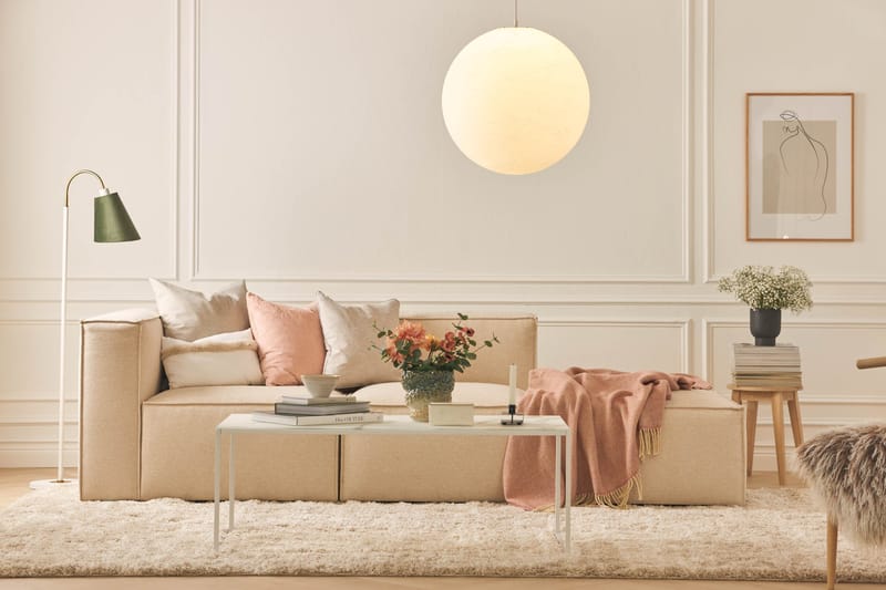 Cubo 1-sits Vänstermodul i Tyg 108 cm bred, Beige