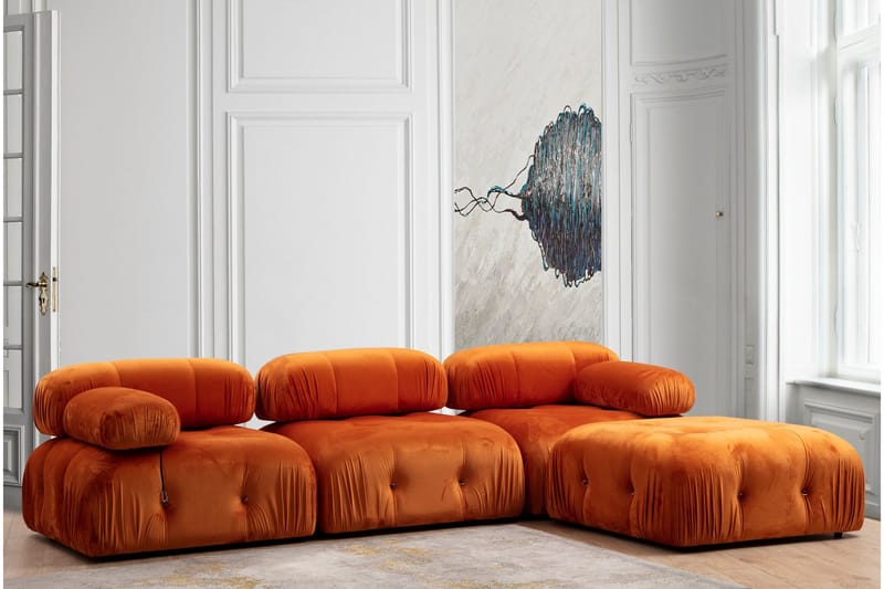 Högermodul Belgin 95 cm - Orange - Möbler - Soffa - Modulsoffa - Övriga moduler till modulsoffa