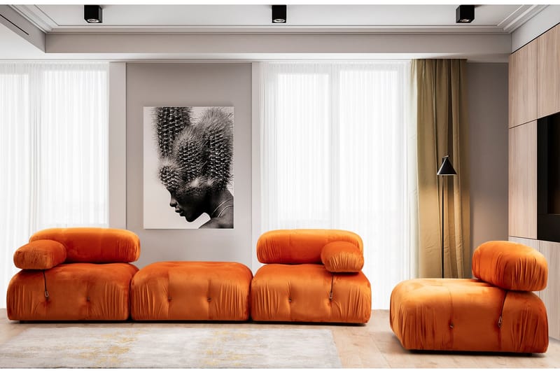 Högermodul Belgin 95 cm - Orange - Möbler - Soffa - Modulsoffa - Övriga moduler till modulsoffa