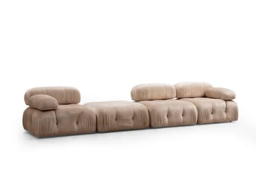 Högermodul / Fåtölj Belgin 95 cm med fasta armstöd och repdetaljer - Beige - Möbler - Soffa - Modulsoffa - Övriga moduler till modulsoffa