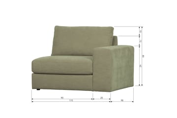 Kielstra Högermodul - Grön - Möbler - Soffa - Modulsoffa - Övriga moduler till modulsoffa