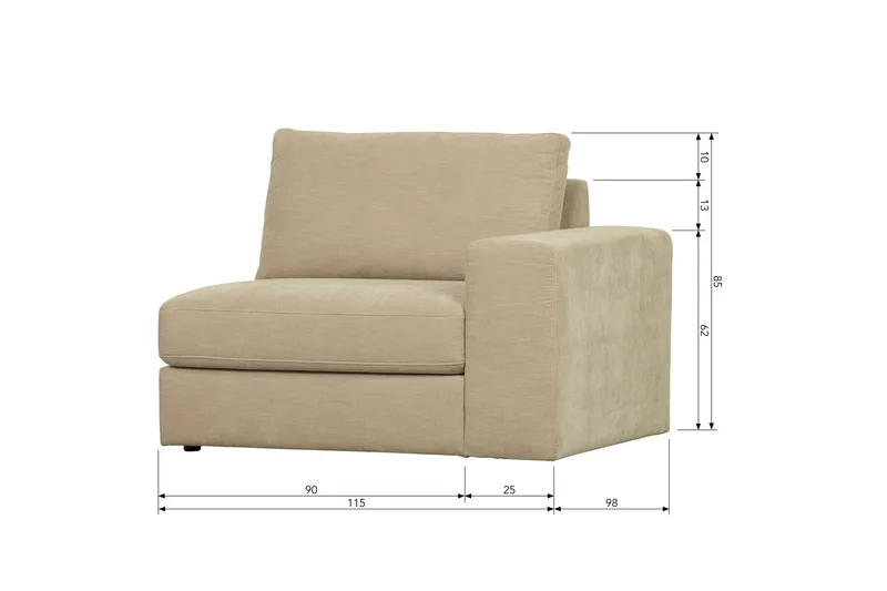 Kielstra Högermodul - Sand - Möbler - Soffa - Modulsoffa - Övriga moduler till modulsoffa