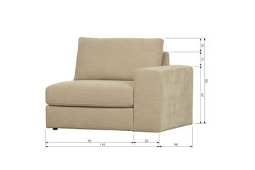 Kielstra Högermodul - Sand - Möbler - Soffa - Modulsoffa - Övriga moduler till modulsoffa